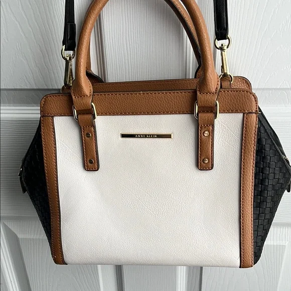 Anne Klein Black and White Satchel with Elegant Design - Picture 3 of 15